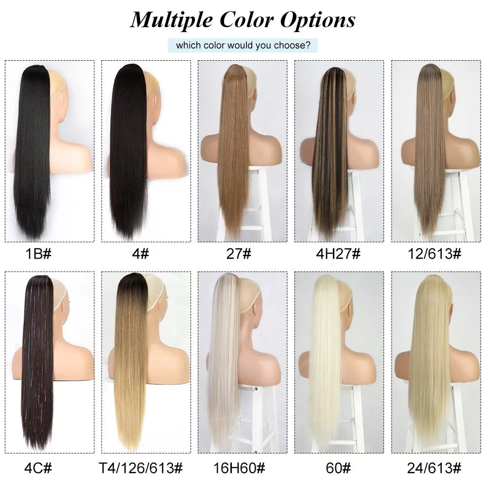 26inch Synthetic Blonde Ponytail Long Straight Drawstring Ponytail Hair Extensions Hairpiece