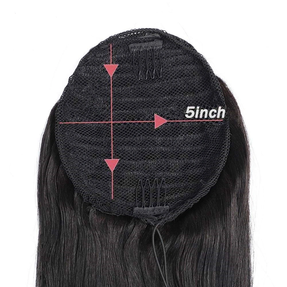 Natural Kinky Curly Drawstring Ponytail Clip in Human Hair Extensions Curly Ponytail for Black Women