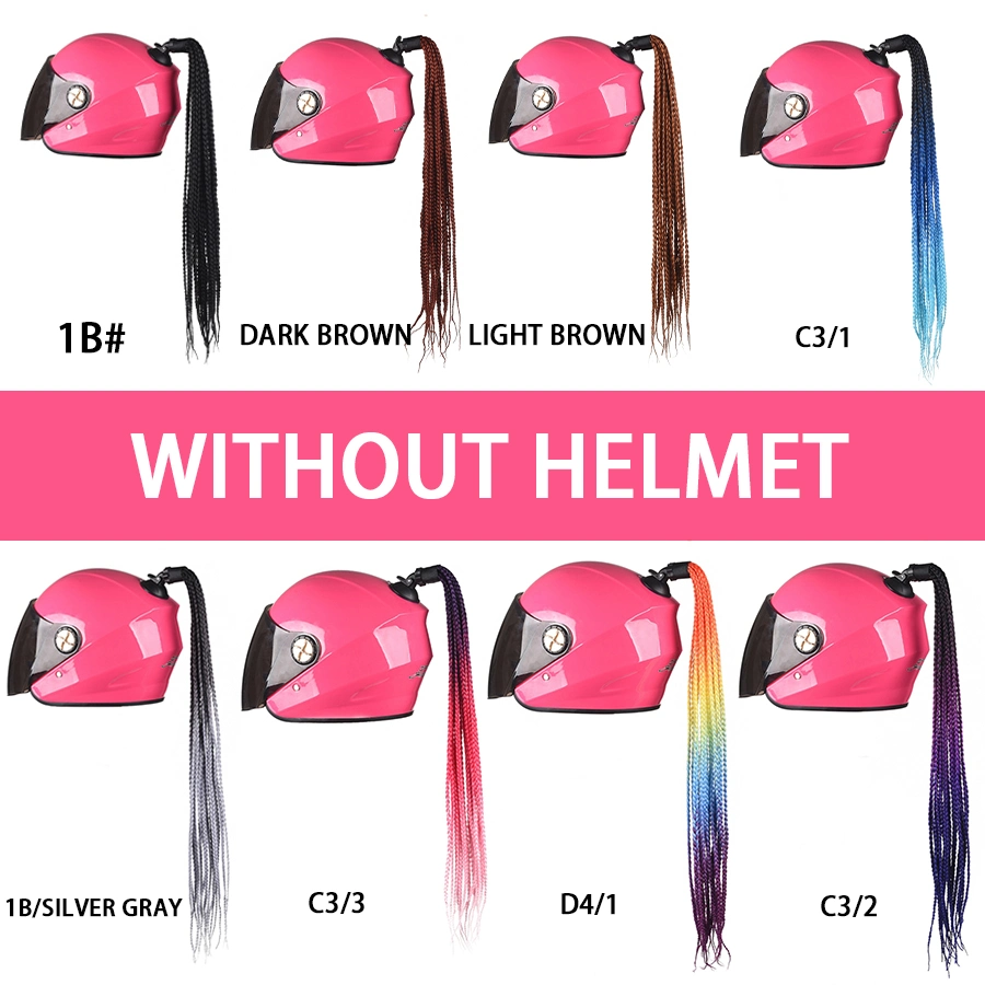 Multi Colors Styles Fashion Helmet Dirty Ponytail Wig Motorcycle Spring Twist Helmet Braids Ponytail for Helmet Decoration