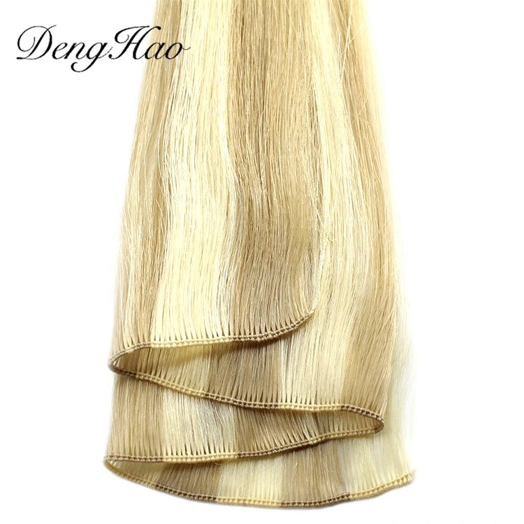 Human Virgin Raw Keratin Double Drawn Genius Pure Hand Tied Weft Hair Extension