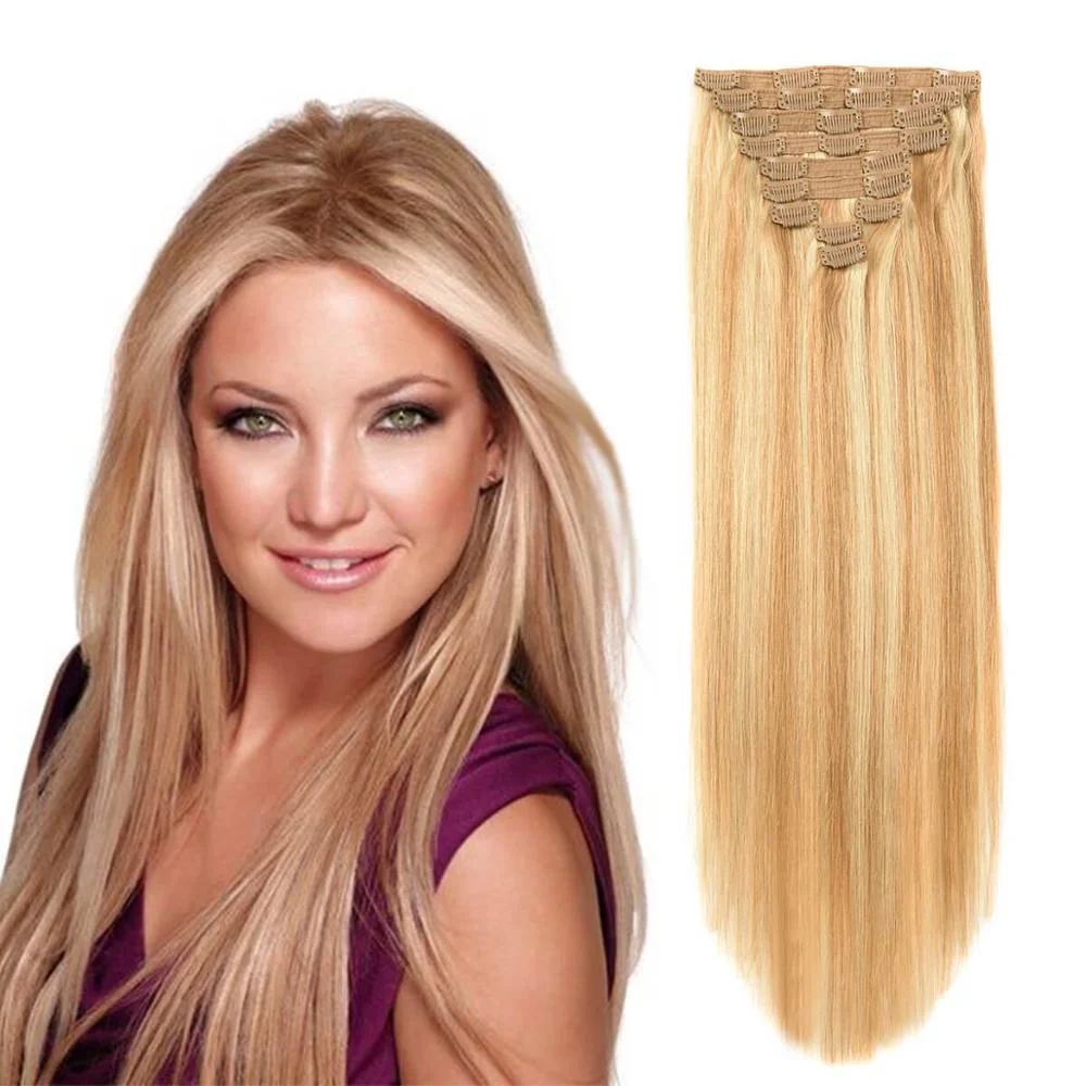 Thick Full Head 10PCS Sets Brazilian Straight Hair Clips Hair Extensions